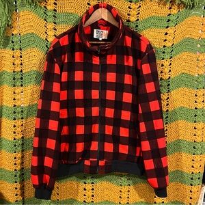 Vintage Iron Wood Trading Co Buffalo Plaid Zip Bomber Jacket Men’s L